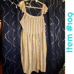 Striped Sundress Sonoma 3X flutter sleeves